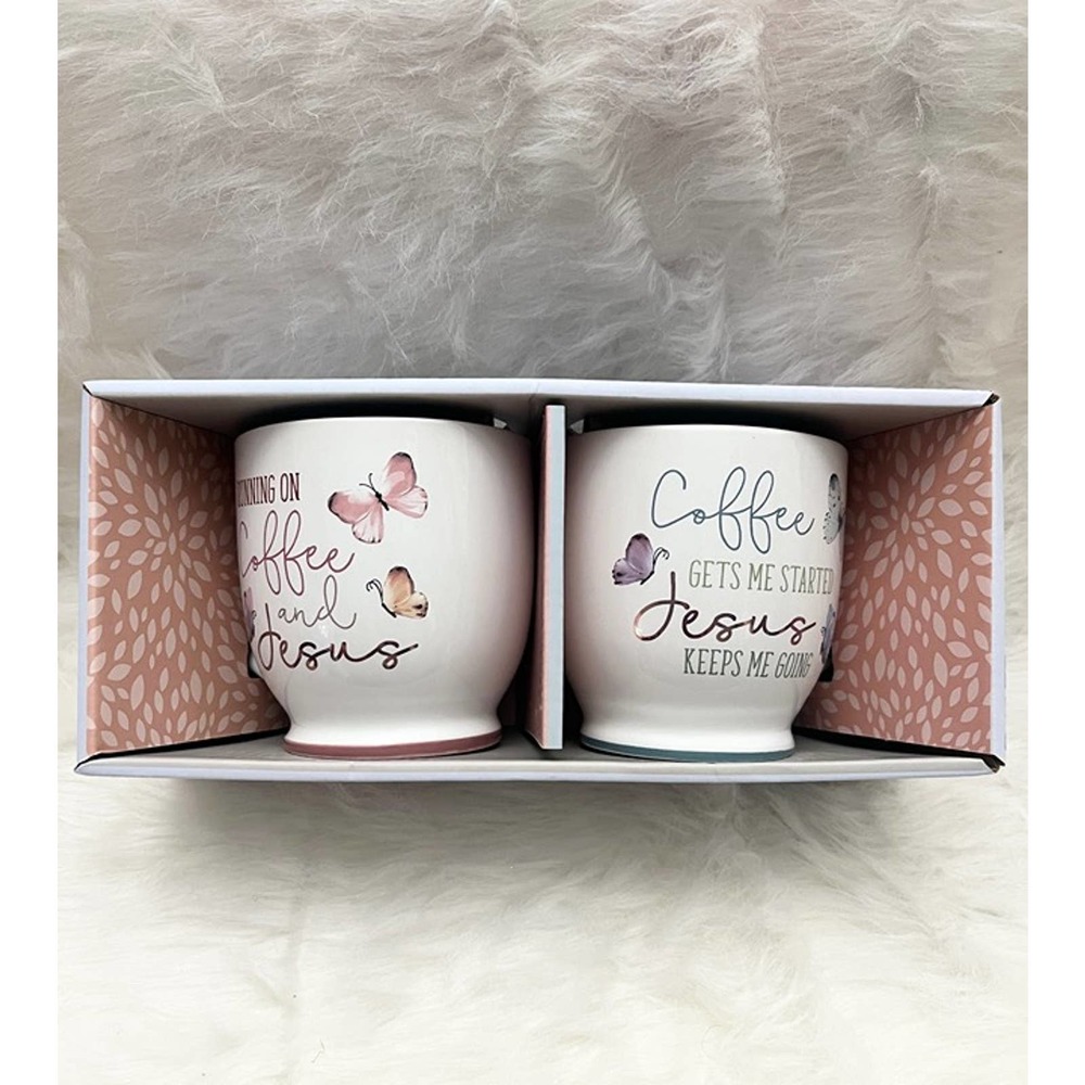 Butterflies Christian Quotes mug set